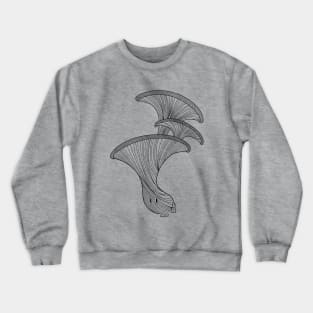 Oyster Mushroom Black Lineart Crewneck Sweatshirt